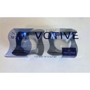 Villeroy & Boch 2 Blue Tealight Votive Candle Holders Lead‎ Crystal NEW Sealed